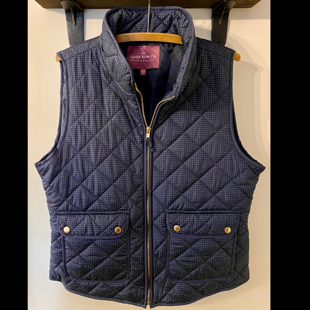 Savile Row Co. Navy w/ White Polka Dot Vest